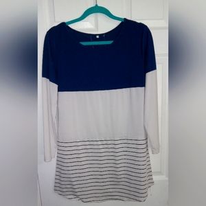 womans xxl top/shirt/ blouse blue white black
